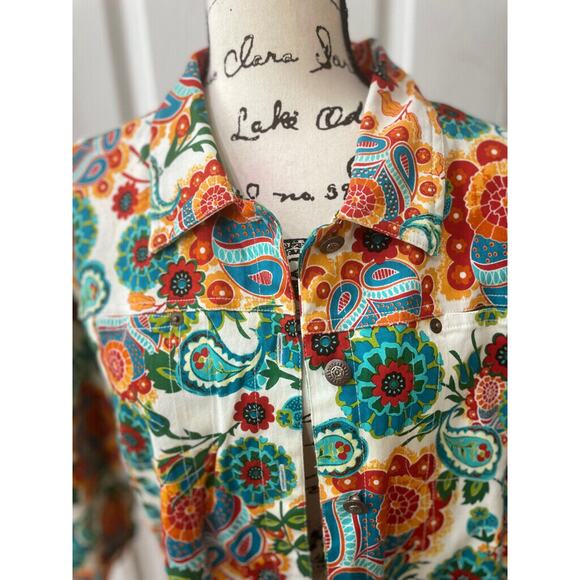 KAKTUS JACKET PSYCHEDELIC PAISLEY 60’STYLE HIPPIE SUMMER OF LOVE VISUAL SZ XL - Picture 4 of 15